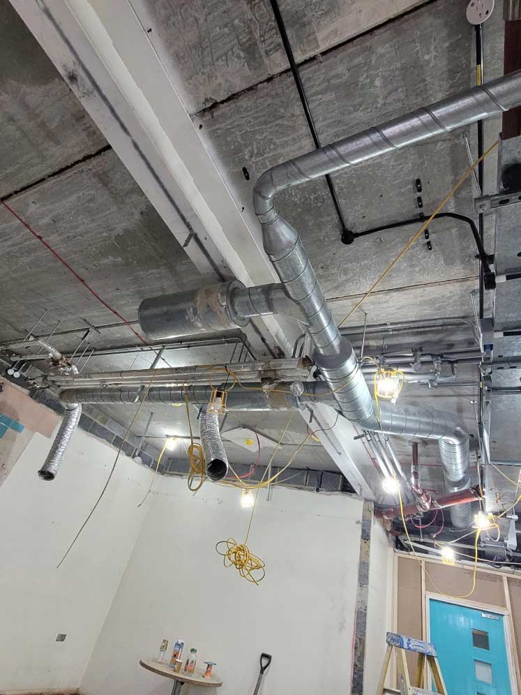 Ventilation on ceiling.