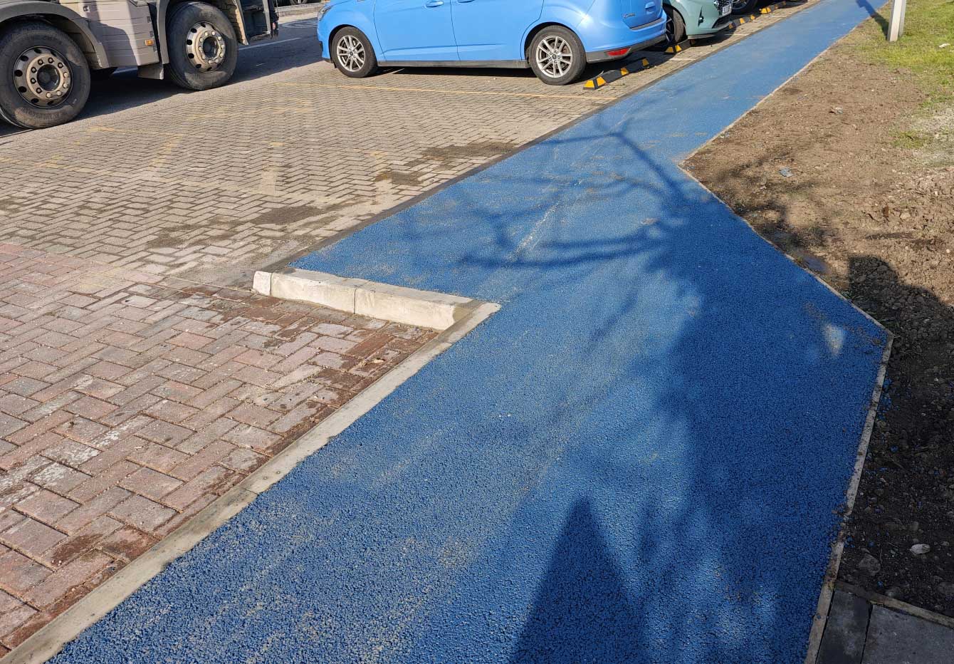 Freshly installed pedestrian path.