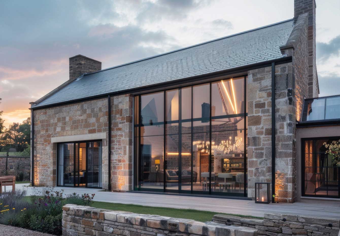 new-build-banner Old house refurbished in modern style.